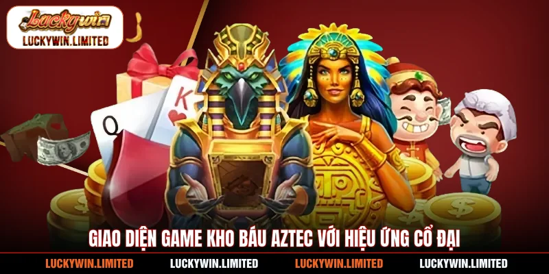 Giao diện game kho báu Aztec với hiệu ứng cổ đại